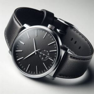 Black Leather Classic Watch