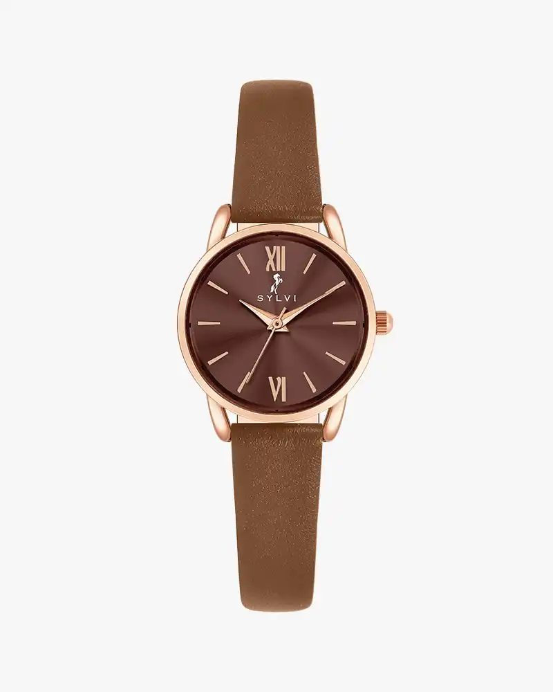 DazzleRosegoldLeatherWatch