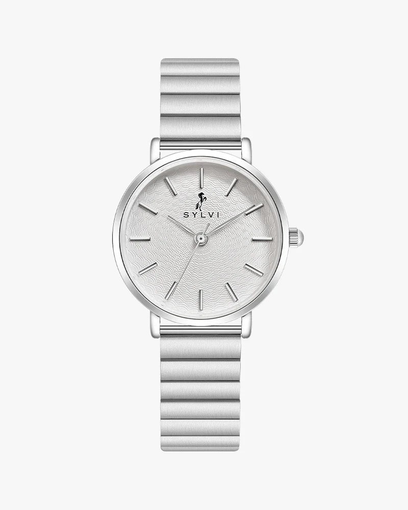 RivaWhiteSilverSteelWatch For Women